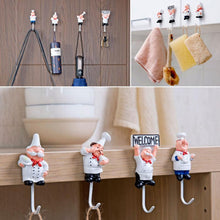 Load image into Gallery viewer, 1pcs Cartoon Chef Shaped Hook Self Adhesive Key Holder Wall Door Clothes Coat Hat Hanger Kitchen For Bathroom Towel Hooks Hanger
