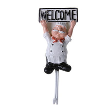 Load image into Gallery viewer, 1pcs Cartoon Chef Shaped Hook Self Adhesive Key Holder Wall Door Clothes Coat Hat Hanger Kitchen For Bathroom Towel Hooks Hanger
