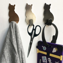 Load image into Gallery viewer, 2pcs Self Adhesive Hooks Cat Pattern Storage Holder Clothes Towel For Bathroom Kitchen Hanger Stick on Wall Hanging Door Racks
