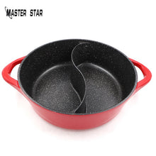 Load image into Gallery viewer, Master Star Granite Coating Pot Chinese Hot Pot 6.5L Deep Double-Flavor Pot High Quality Thick Non-stick Induction Cooker
